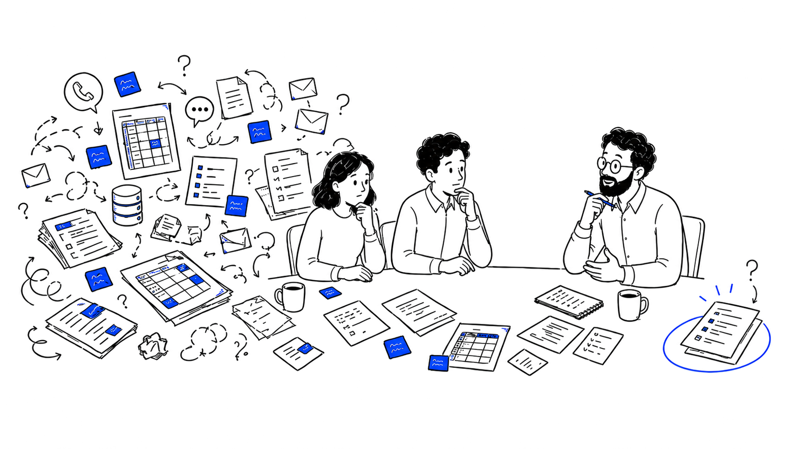 Ilustrace: problém nebo nápad se mění ve fungující software